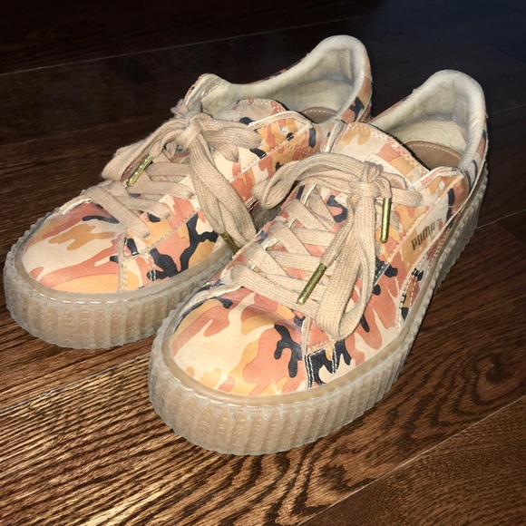 Rihanna Puma Orange Camo Creepers - Picture 9 of 9